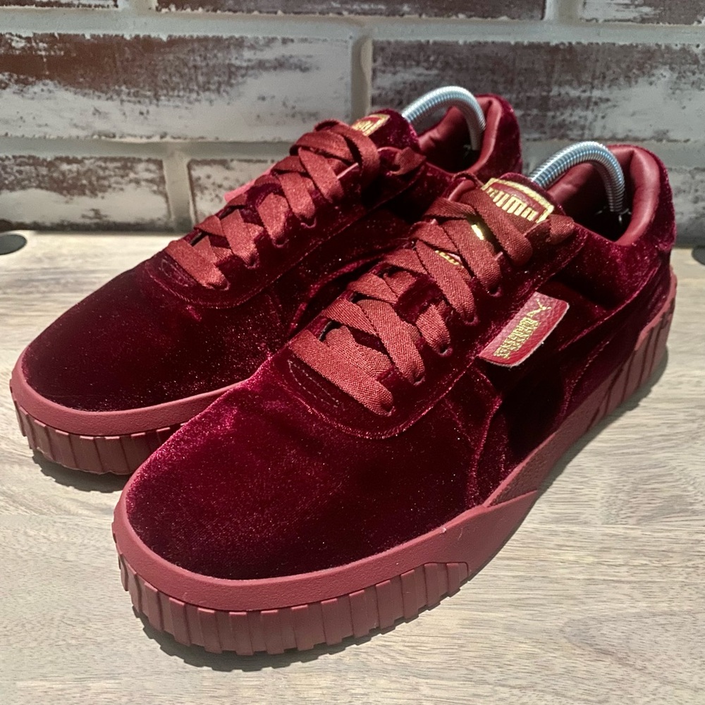 Puma Women's Cali 'Velvet Red' Tibetan Red Platform Shoes 369887-01 Size 11